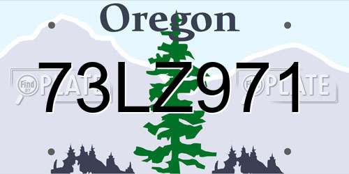73LZ971 Oregon License Plate