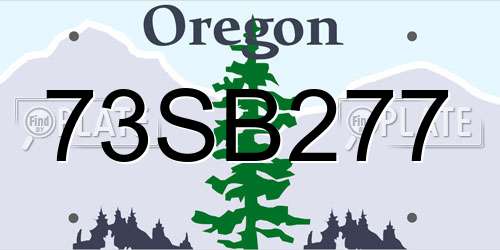 73SB277 Oregon License Plate