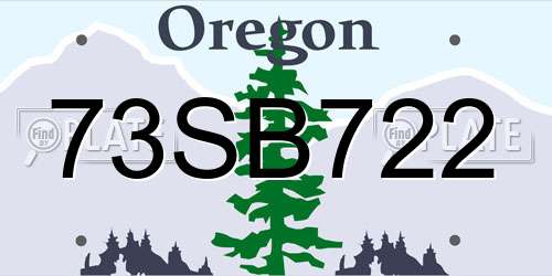 73SB722 Oregon License Plate