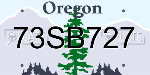73SB727 Oregon License Plate