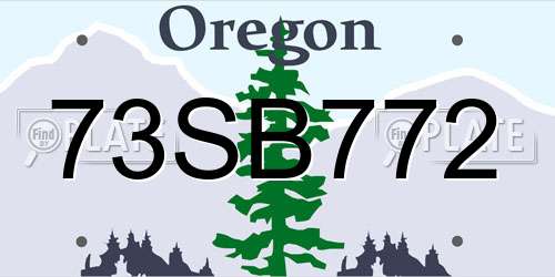 73SB772 Oregon License Plate