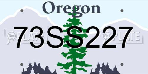 73SS227 Oregon License Plate