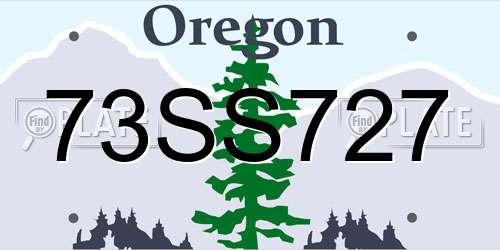 73SS727 Oregon License Plate
