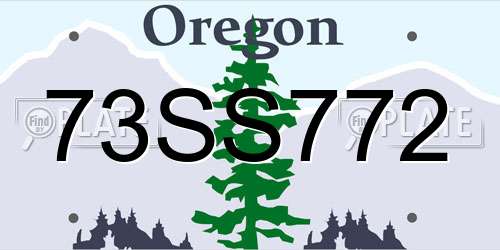 73SS772 Oregon License Plate