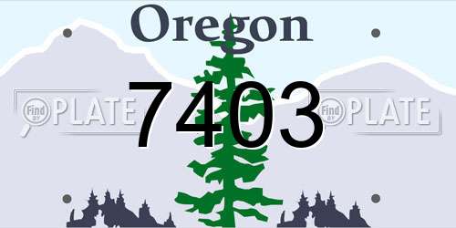 7403 Oregon License Plate