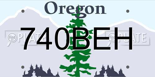 740BEH Oregon License Plate
