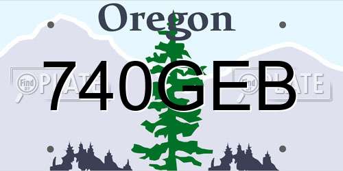 740GEB Oregon License Plate