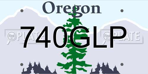 740GLP Oregon License Plate