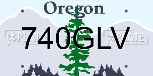 740GLV Oregon License Plate