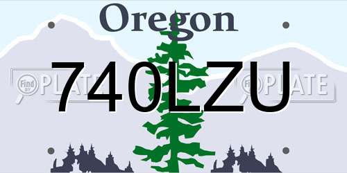 740LZU Oregon License Plate
