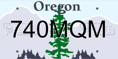 740MQM Oregon License Plate