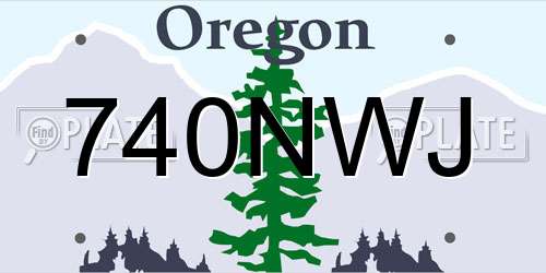 740NWJ Oregon License Plate