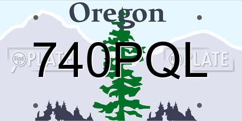 740PQL Oregon License Plate