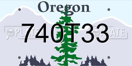 740T33 Oregon License Plate