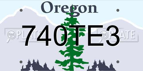 740TE3 Oregon License Plate