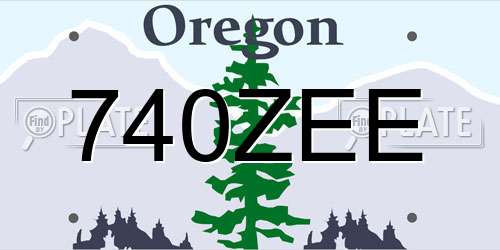740ZEE Oregon License Plate