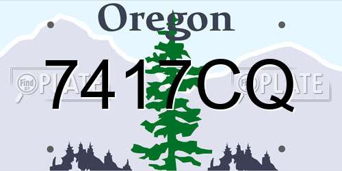 7417CQ Oregon License Plate