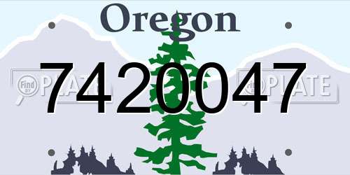 7420047 Oregon License Plate