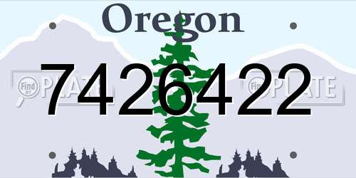 7426422 Oregon License Plate