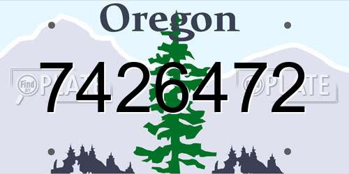 7426472 Oregon License Plate