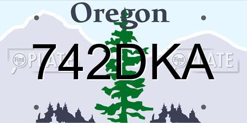 742DKA Oregon License Plate