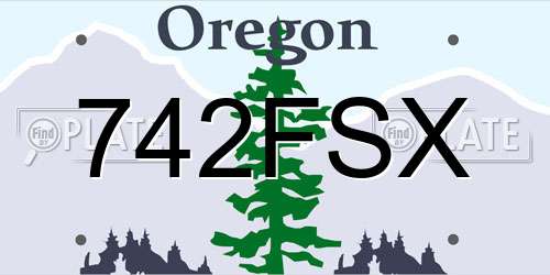 742FSX Oregon License Plate