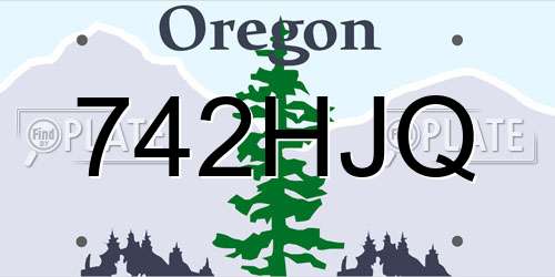 742HJQ Oregon License Plate