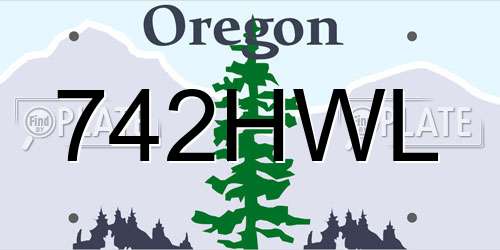 742HWL Oregon License Plate