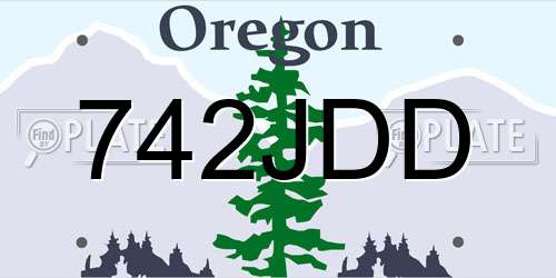 742JDD Oregon License Plate