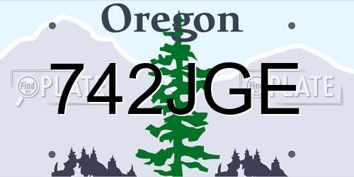 742JGE Oregon License Plate