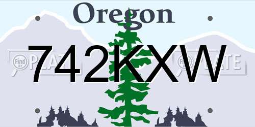742KXW Oregon License Plate