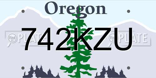 742KZU Oregon License Plate