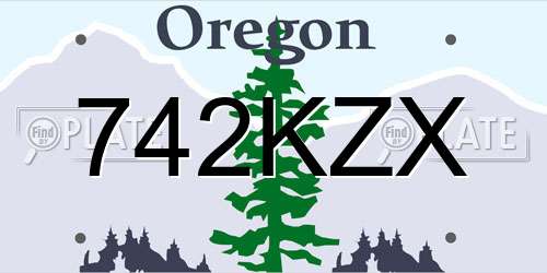 742KZX Oregon License Plate