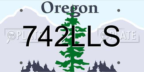 742LLS Oregon License Plate