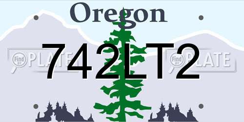 742LT2 Oregon License Plate