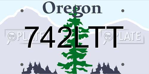 742LTT Oregon License Plate