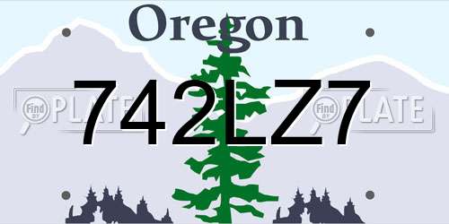 742LZ7 Oregon License Plate