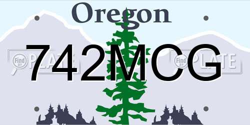 742MCG Oregon License Plate