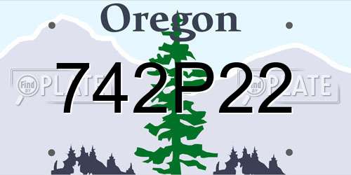 742P22 Oregon License Plate
