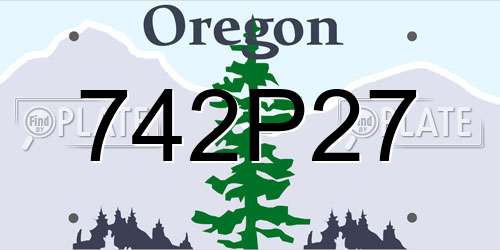 742P27 Oregon License Plate