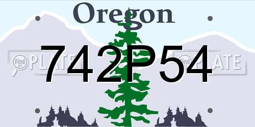 742P54 Oregon License Plate