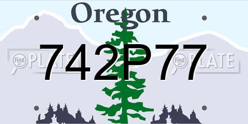 742P77 Oregon License Plate
