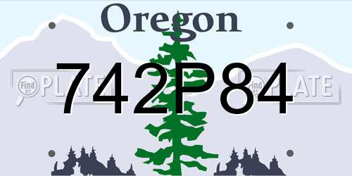 742P84 Oregon License Plate