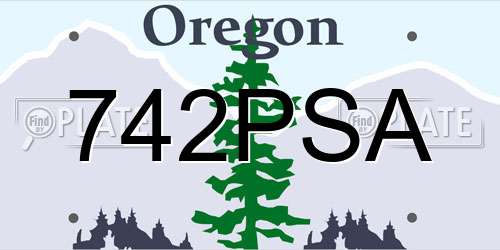 742PSA Oregon License Plate