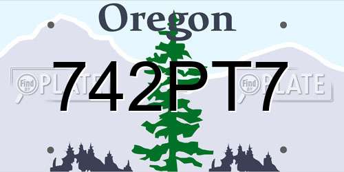 742PT7 Oregon License Plate