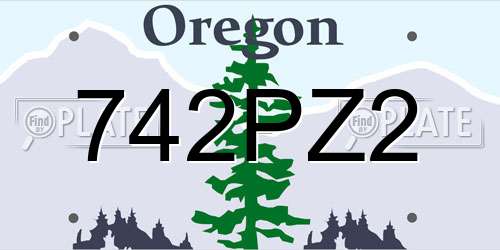 742PZ2 Oregon License Plate