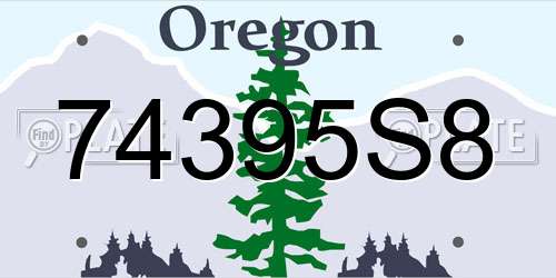 74395S8 Oregon License Plate