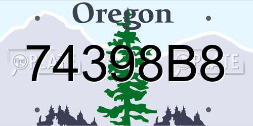 74398B8 Oregon License Plate