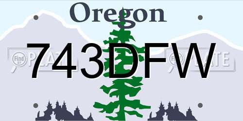 743DFW Oregon License Plate