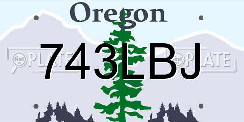 743LBJ Oregon License Plate